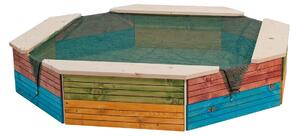 Woody Pieskovisko drevené farebné, 130 x 130 x 26 cm
