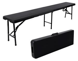 TENTino Plastová skladacia lavica black 180 cm