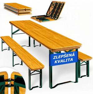 Pivný set MAXI sklápateľný, 220cm, prírodná hnedá