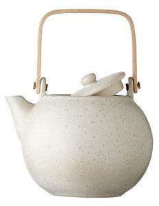 Krémovobiela matná kameninová kanvička na čaj Bitz Basics, 1,2 l