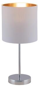 RABALUX 2528 Monica textilné lampička E27 60W biela / chróm