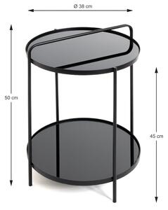 Odkladací stolík SPRINGFIELD čierna, oceľ/sklo