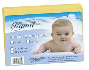 Bellatex Detské jersey prestieradlo, žltá, 60 x 120 cm