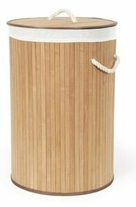 Compactor Bambusový kôš na bielizeň s vekom Compactor Bamboo - okrúhly, prírodný, 40 x 60 cm