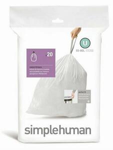 Simplehuman Vrecká do odpadkového koša U 55-80 l, 20 ks