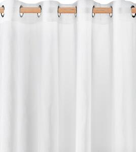 Hodvábne jemná biela záclona na kruhy 140 x 250 cm
