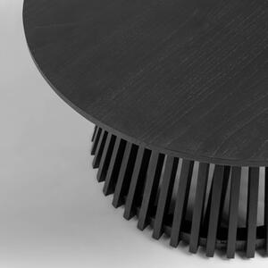 Čierny konferenčný stolík z teakového dreva Kave Home Irune, ⌀ 80 cm