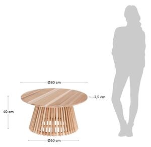 Konferenčý stolík z teakového dreva Kave Home Irune, ⌀ 80 cm