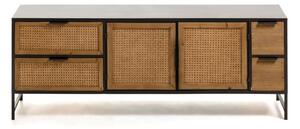 Čierno-hnedý TV stolík Kave Home Kyoko, 150 x 55 cm