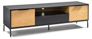 Čierno-hnedý TV stolík Kave Home SAVOI, 170 x 50 cm