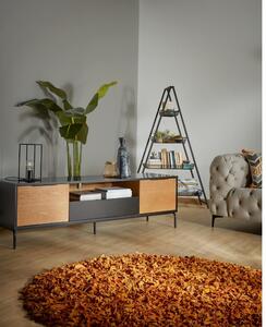 Čierno-hnedý TV stolík Kave Home SAVOI, 170 x 50 cm
