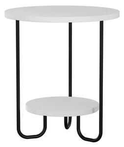 Prístavný stolík CORRO biela/čierna