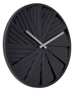 Čierne nástenné hodiny Karlsson Slides, ø 40 cm