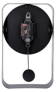 Čierne nástenné hodiny s kyvadlom Karlsson Charm, výška 32,5 cm