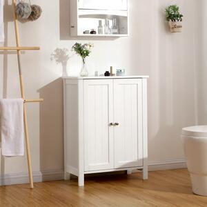 Biela kúpeľňová skrinka s dvierkami Songmics, šírka 60 cm