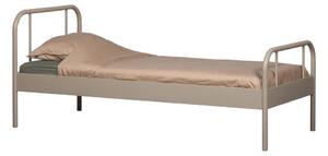 Béžová kovová jednolôžková posteľ s roštom 90x200 cm Mata – WOOOD