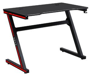 Herný stôl/počítačový stôl, čierna/červená, MACKENZIE 100cm