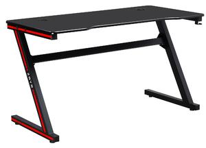 TEMPO Herný stôl / počítačový stôl, čierna / červená, MACKENZIE 140cm
