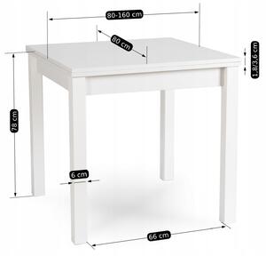 Rozkladací stôl 80 - 160cm Max biely 2/2 | jaks
