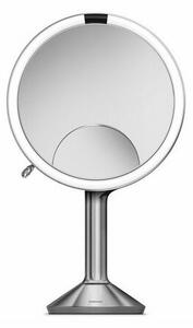 Stolní kosmetické zrcadlo s LED osvětlením a dotykovým ovládáním Simplehuman Sensor TRIO, 20 cm | nerezová