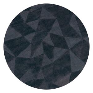 Antracitový ručne tkaný vlnený okrúhly koberec ø 160 cm Shard Charcoal – Flair Rugs