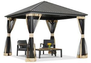 Kovový altánok Sardínia 3x3 s moskytiérou Garden Point béžový
