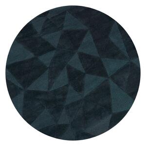 Zelenomodrý ručne tkaný vlnený okrúhly koberec ø 160 cm Shard Teal – Flair Rugs