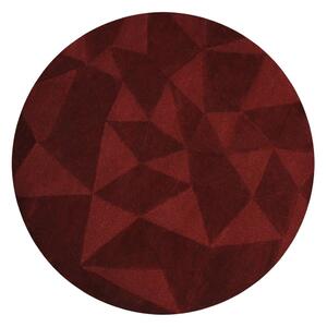 Vínovočervený ručne tkaný vlnený okrúhly koberec ø 160 cm Shard Red – Flair Rugs