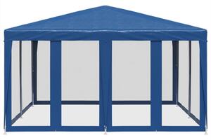 Párty stan s 8 sieťkovanými bočnými stenami modrý 4x4 m HDPE