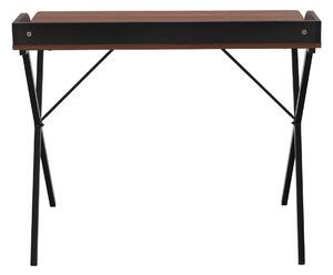KONDELA Počítačový stôl, orech/čierna, LENARD