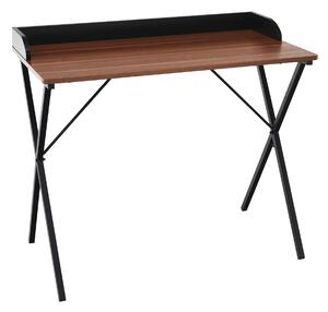 KONDELA Počítačový stôl, orech/čierna, LENARD