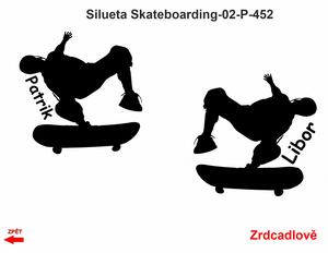 Silueta Skateboarding - 02, Samolepky na stenu