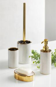 Keramický téglik na kefky s dekorom v zlatej a bielej farbe Wenko Nuria