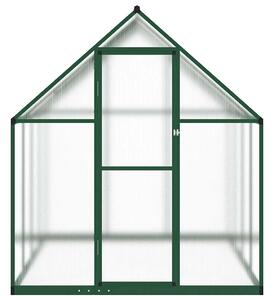 Skleník so základovým rámom zelený 224x169x195 cm hliník