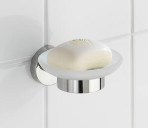 Nástenná biela antikoro nádoba na mydlo s držiakom Wenko Bosio
