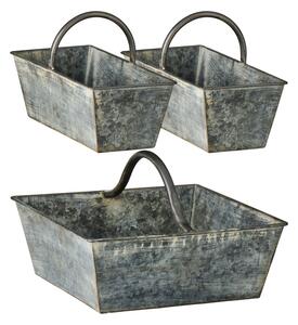 Kovový úložný koš Urban Garden – set 3 ks