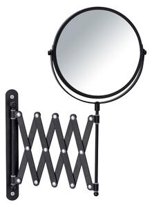 Čierne nástenné kozmetické zrkadlo s teleskopickým držiakom Wenko Exclusive