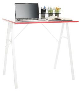 Počítačový stôl, biela/červená, RALDO