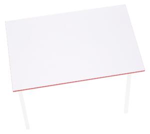 KONDELA Počítačový stôl, biela/červená, RALDO