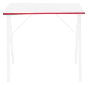 KONDELA Počítačový stôl, biela/červená, RALDO