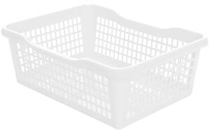 Plastový košík 24,8 x 14,7 x 7,2 cm, biela