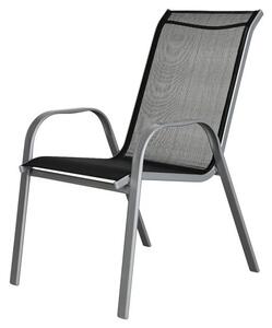 Záhradná stolička DELFI 1 strieborná/čierna