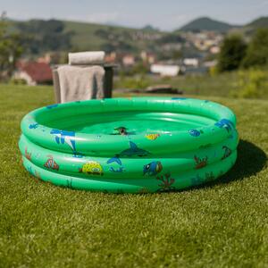 KONDELA Detský nafukovací bazén, zelená/vzor, LOME