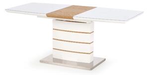 Jedálenský stôl TORONTO 140-180 cm Biela vysoký lesk / Dub zlatý