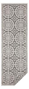 Sivo-krémový vonkajší koberec NORTHRUGS Jardin, 80 x 350 cm