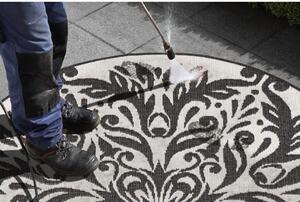 Čierno-krémový vonkajší koberec NORTHRUGS Madrid, ⌀ 140 cm