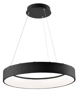 LED závesné svietidlo Noah, čierna, Ø 60 cm, kov,, Čierna, Obývacia izba / jedáleň, Hliník, Moderný, Závesné svietidlo