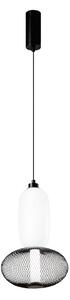 LED závesné svietidlo INKAS, výška 41 cm, čierna, sklo/kov,, Čierna, Obývacia izba / jedáleň, Sklo, Závesné svietidlo