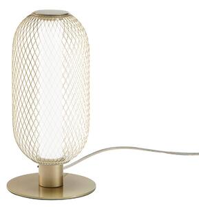 Stolová LED lampa INKAS, výška 28 cm, zlatá farba, kov,, Mosadz / zlato, Obývacia izba / jedáleň, kov