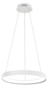 LED závesné svietidlo Niike, biele, Ø 50 cm, kov,, Biela / opálová, Obývacia izba / jedáleň, kov, Moderný, Závesné svietidlo